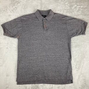 Consensus Polo Shirt Mens Medium Gray Heathered Cotton‎ Casual Short Sleeve